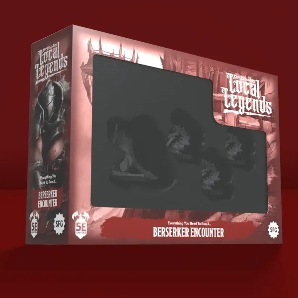 Epic Encounters Local Legends Berserker Encounter Kit box front with window showing the Berserker miniature.