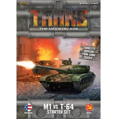 TANKS The Modern Age M1 vs T-64 Starter Set with American and Soviet tanks in battle.