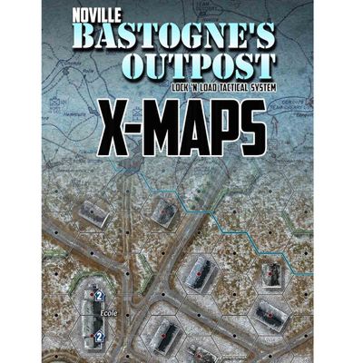Noville: Bastogne’s Outpost X-Maps cover showing enlarged snowy village tactical map artwork.