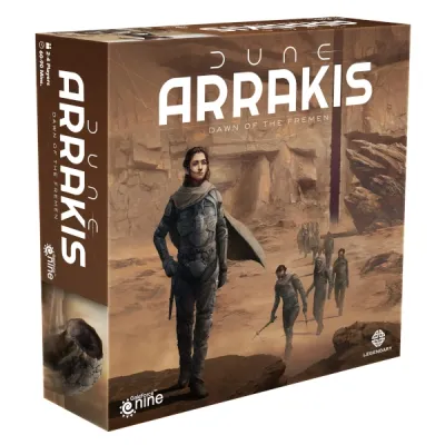 Dune Arrakis Dawn of the Fremen box showing early Fremen in the desert of Arrakis.