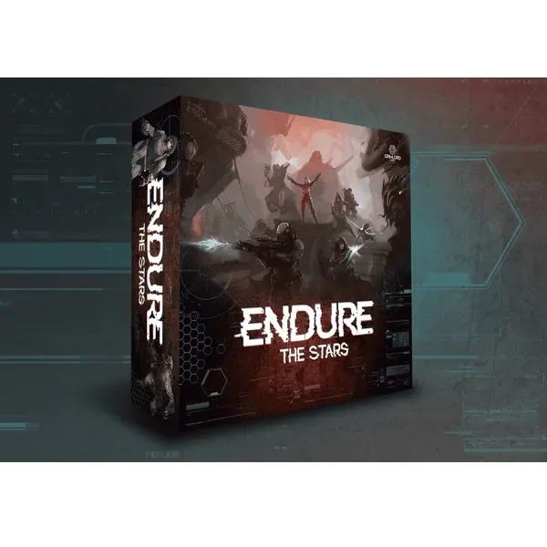 Endure the Stars box showing survivors fighting creatures aboard a dark sci-fi colony ship.