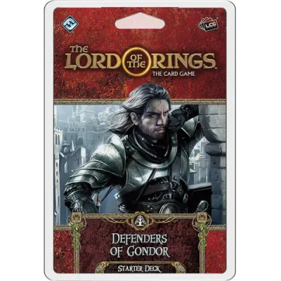 Defenders of Gondor Starter Deck for The Lord of the Rings Card Game with a Gondor warrior.