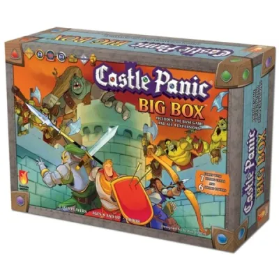 Castle Panic: Big Box – Second Edition Castle Panic Big Box Second Edition box front showing heroes defending the castle from monsters.