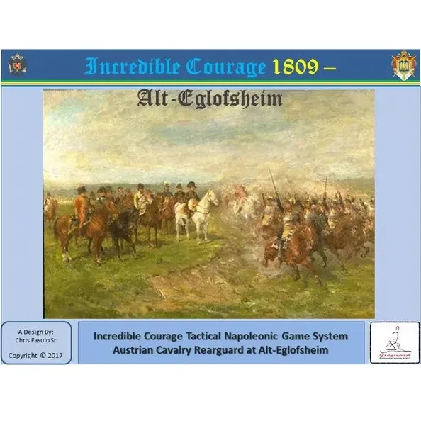 Box cover of Incredible Courage 1809: Alt-Eglofsheim, showing Napoleonic cavalry in battle.