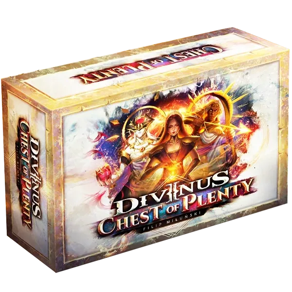 Divinus Chest of Plenty big box showing Greek and Norse divine artwork.