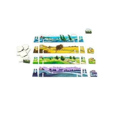 Flamme Rouge Meteo weather standees and tokens for crosswind, tailwind, headwind, and wet road effects.