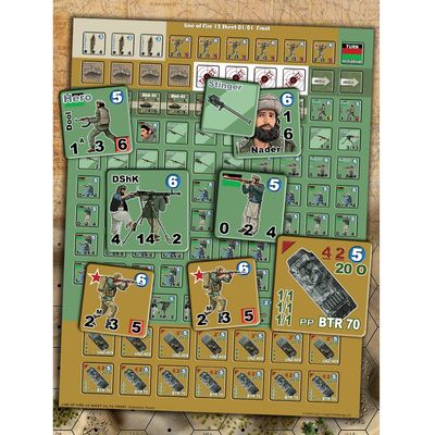 Days of Villainy counters overview with Libyan Civil War fighters, vehicles, weapons, and markers.