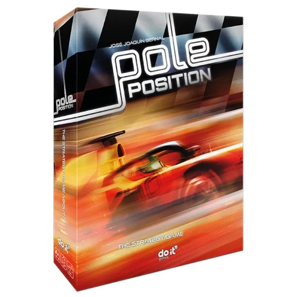 Pole Position racing board game box showing a Formula-style race car at high speed.