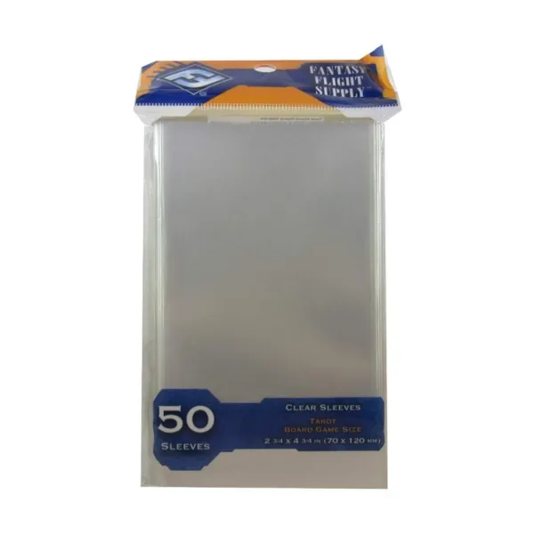 Fantasy Flight Supply tarot board game size clear sleeves, 50-pack.