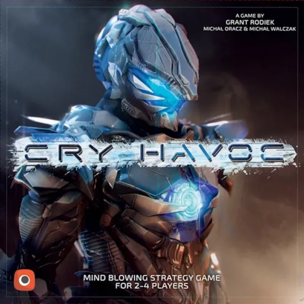 Cry Havoc box front with a futuristic armoured soldier and blue sci-fi lighting.