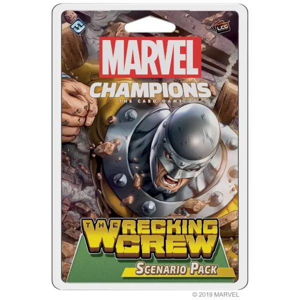 The Wrecking Crew Scenario Pack for Marvel Champions The Card Game with Juggernaut-style villain art.