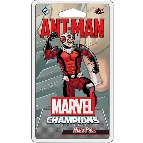 Ant-Man Hero Pack for Marvel Champions The Card Game with Ant-Man in his red suit.