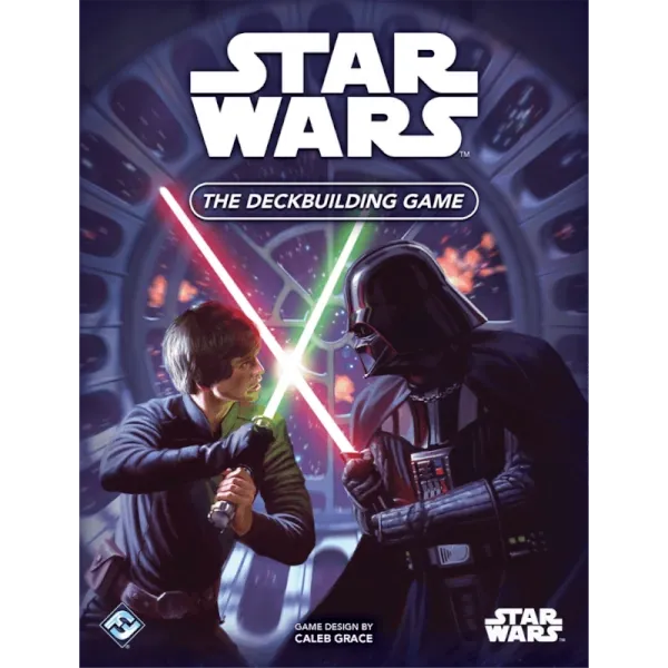 Star Wars The Deckbuilding Game cover showing Luke Skywalker dueling Darth Vader.