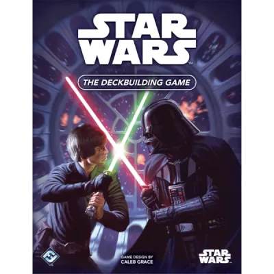 Star Wars The Deckbuilding Game cover showing Luke Skywalker dueling Darth Vader.