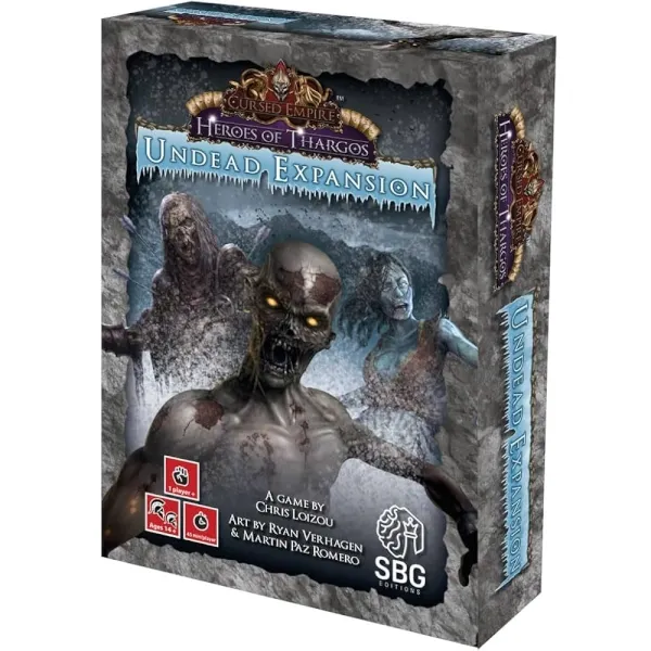 Heroes of Thargos Undead Expansion box showing zombies and undead creatures.