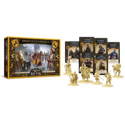 Baratheon Heroes 3 miniatures and contents.
