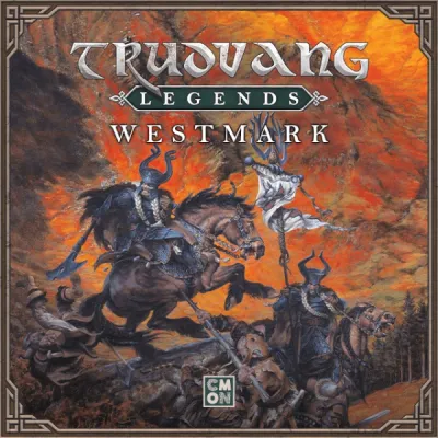 Trudvang Legends: Westmark Trudvang Legends Westmark expansion box showing riders and warriors in battle under an orange sky.