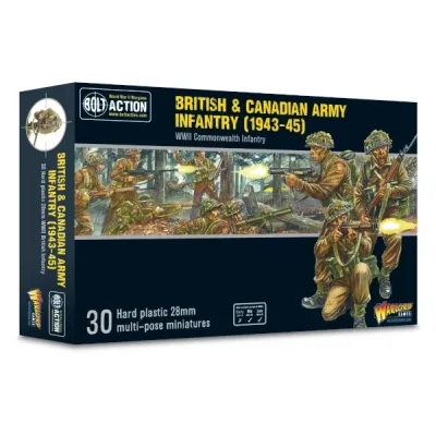 Bolt Action British &amp; Canadian Army Infantry box showing late-war Commonwealth troops fighting in WWII.