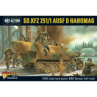 Bolt Action: Sd.Kfz 251/1 Ausf D Hanomag Half-Track Bolt Action Sd.Kfz 251/1 Ausf D Hanomag box showing a German half-track deploying infantry in combat.