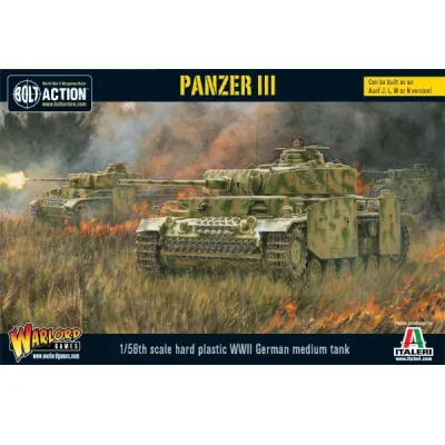 Bolt Action Panzer III box showing German medium tanks advancing through smoke and burning grass.