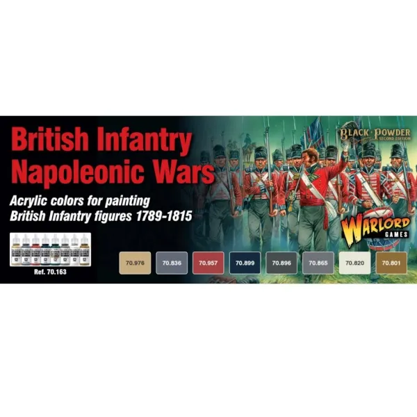 British Infantry Napoleonic Wars paint set with Vallejo colours for Black Powder miniatures.