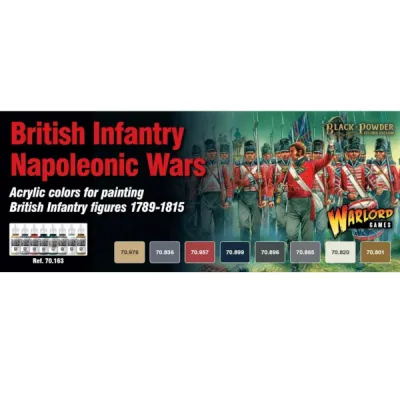 British Infantry Napoleonic Wars paint set with Vallejo colours for Black Powder miniatures.