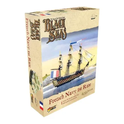 Black Seas French Navy 1st Rate expansion box with a French ship-of-the-line sailing near cliffs.