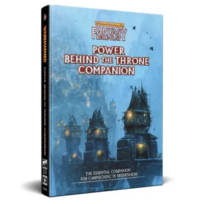 Warhammer Fantasy Roleplay: The Enemy Within – Power Behind the Throne Companion Warhammer Fantasy Roleplay: Power Behind the Throne Companion book cover with snowy Middenheim rooftops.