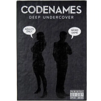 Codenames: Deep Undercover adult party word game box with silhouetted agents on a dark background.