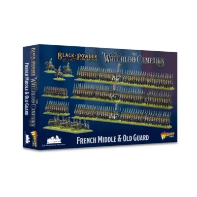 Black Powder Epic Battles French Middle &amp; Old Guard box showing Waterloo Campaign miniatures.