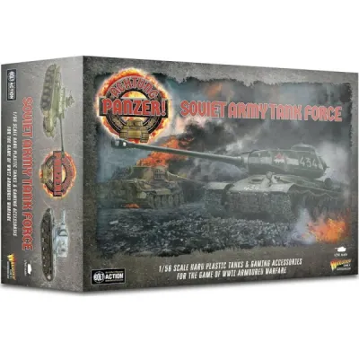 Achtung Panzer!: Soviet Army Tank Force Achtung Panzer! Soviet Army Tank Force box with Soviet tanks advancing through smoke and fire.