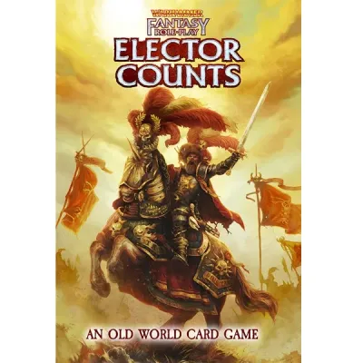 Warhammer Fantasy Roleplay: Elector Counts Card Game Warhammer Fantasy Roleplay Elector Counts cover showing mounted Imperial nobles with banners.