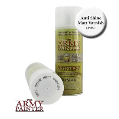 The Army Painter: Anti-Shine Matt Varnish Spray The Army Painter Anti-Shine Matt Varnish spray can for sealing painted miniatures with a matt finish.