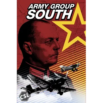 Army Group South box front showing a red commander portrait, aircraft and Soviet star design.