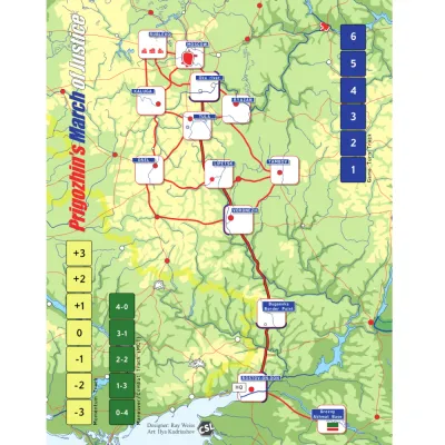 Map for Prigozhin’s March of Justice.