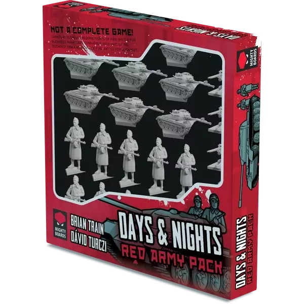 Days &amp; Nights Red Army Pack box front showing Soviet tank and soldier miniatures for the Budapest games.