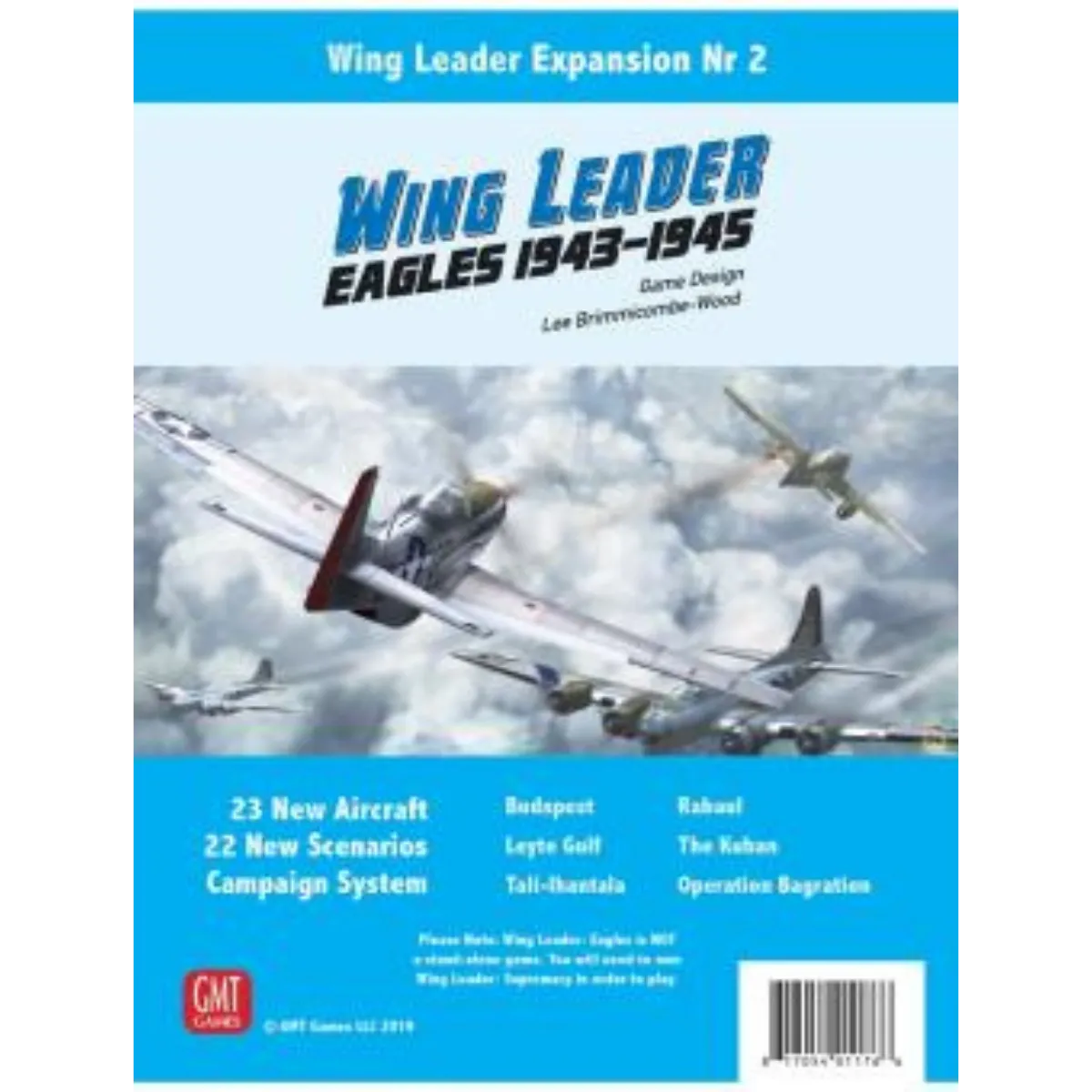 Wing Leader: Eagles 1943-1945 by GMT Games, featuring late-war fighter planes in a dogfight - Available at Boardgamegeneral