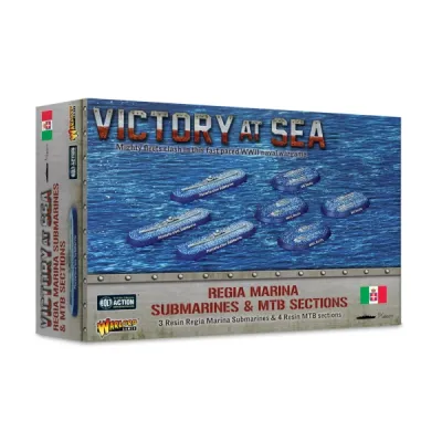 Victory at Sea Regia Marina Submarines &amp; MTB Sections box showing Italian submarines and torpedo boat sections.
