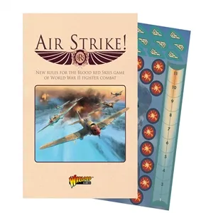 Blood Red Skies: Air Strike! Supplement Blood Red Skies Air Strike! supplement book with aircraft artwork and counter sheets.