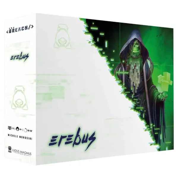 The Breach Erebus expansion box with green cybernetic Agent artwork.