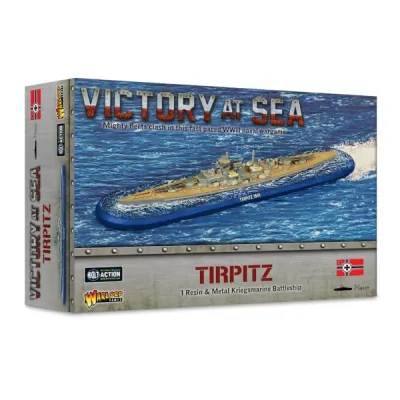 Victory at Sea Tirpitz box showing the German battleship model at sea.
