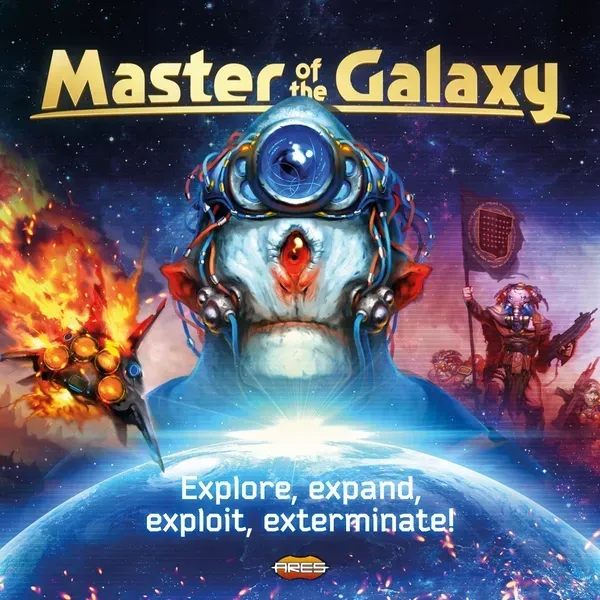 Master of the Galaxy box front with alien leader artwork and sci-fi 4X tagline over a planet.