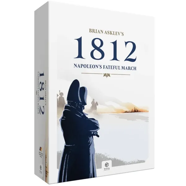 1812 Napoleon’s Fateful March box cover showing Napoleon in silhouette against a winter campaign scene.