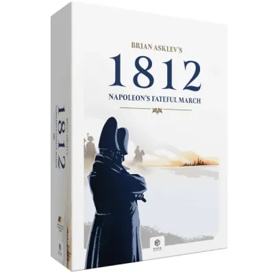1812 Napoleon’s Fateful March box cover showing Napoleon in silhouette against a winter campaign scene.