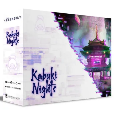 The Breach Kabuki Nights expansion box with neon Japanese-inspired tower artwork.