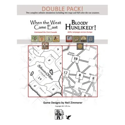 Zimmerer Design Pack cover showing maps and counters for When the West Came East and Bloody Hunlikely.