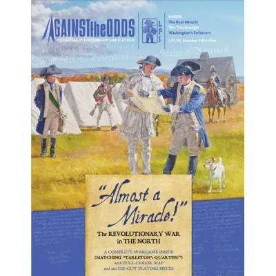 Against the Odds #51 Almost a Miracle cover showing American Revolutionary War officers reviewing a map.