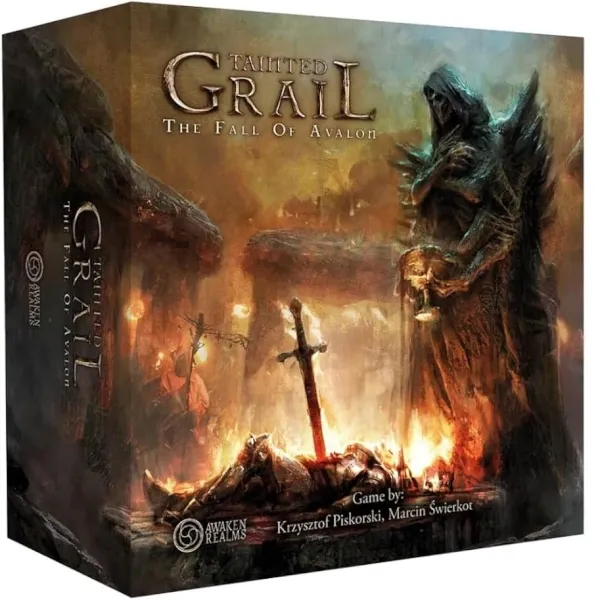 Tainted Grail The Fall of Avalon core game box with dark Arthurian fantasy artwork.