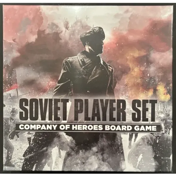 Company of Heroes Soviet Player Set box front with Soviet soldier, ruined city, smoke, and battlefield artwork.