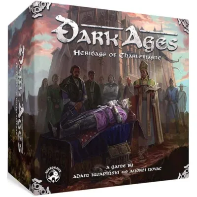 Dark Ages Heritage of Charlemagne box showing medieval nobles around a royal tomb.